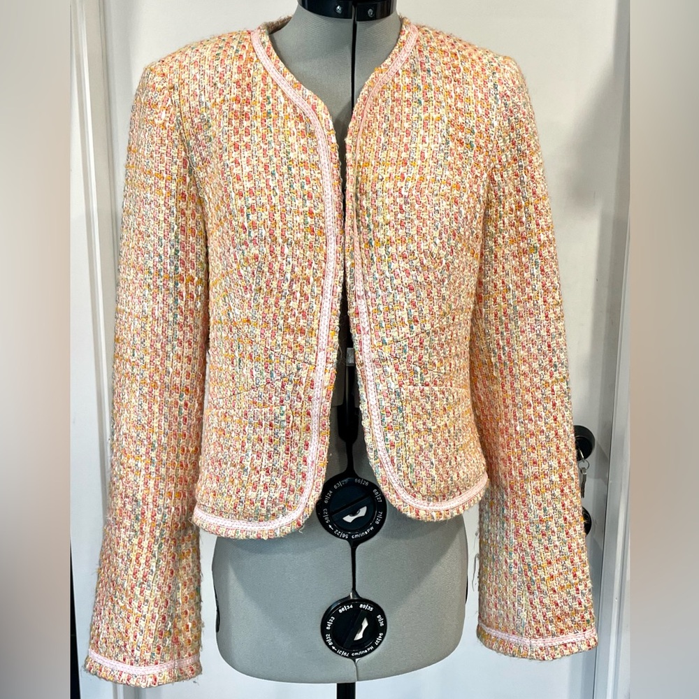 Aqua Pastel Tweed Women's Blazer